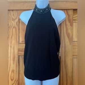 Rhinestone Neck halter sweater